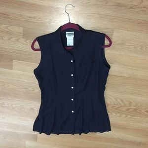 Vintage Sleeveless Linen Blouse